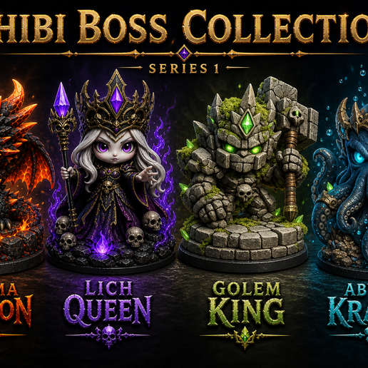 🐉 Chibi Boss Collection – Series 1・ STL File for 3D printing・Cults