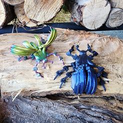 ScarabBeetle2.jpg Archivo STL Escarabajo Egipcio Escarabajo, Steampunk, Negro Vibrante 3D, Articulable, Posable, Insecto Mecánico, Impresión en el Lugar y Sin Soportes・Objeto imprimible en 3D para descargar