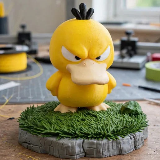 Psyduck Enojado con Base Diagiorama