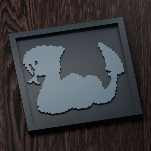 Seviper - Pokemon Silhouette Frame | Gen 4 sprite style | STL
