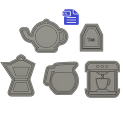 STL00539-1.png Descargar archivo Juego de agitadores de café y té con carcasa • Objeto para impresión 3D, CraftsAndGlitterShop