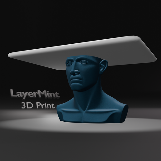 Human Bust Laptop Stand – Modern Artistic 3D Print Model STL File