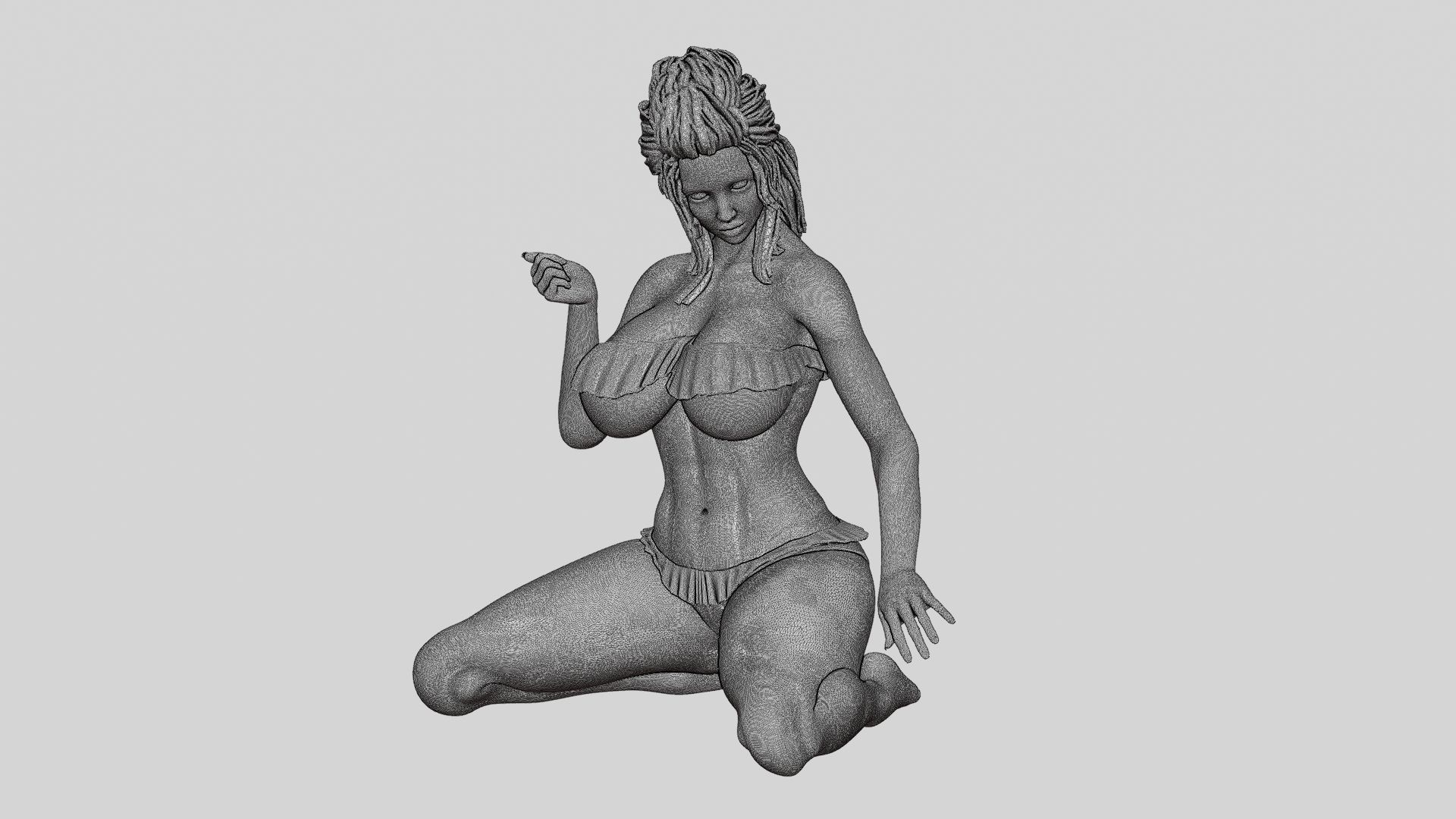 untitled36.jpg 3D file Girl On A Beach Sitting On Her Knees 3D Print Model・3D print design to download, 3DGeshaft