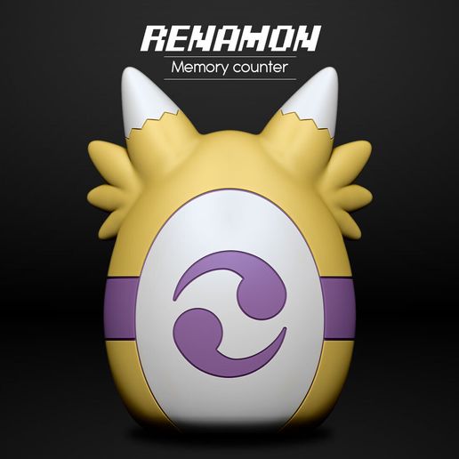 Renamon Digiegg Memory Counter Digimon TCG STL File for 3D  printingCults