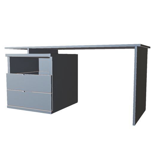 Modern Office Desk with Drawer Unit