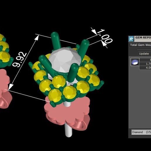ER4-2.jpg Timothée Diamant Oreille 3D BijouxModèle Imprimable 3D ER4