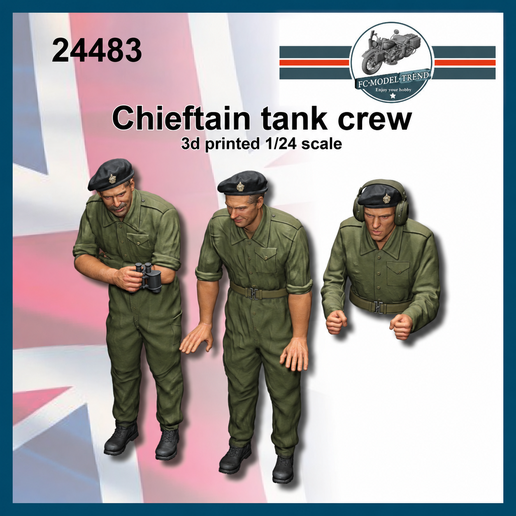 24483 Chieftain tank crew 1/24 scale.