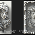 1.png 3D Model STL File for CNC Router Laser & 3D Printer Mexico Muertos Woman Pack