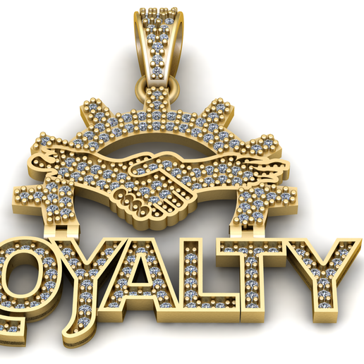 Loyalty Crown Handshake Name Pendant