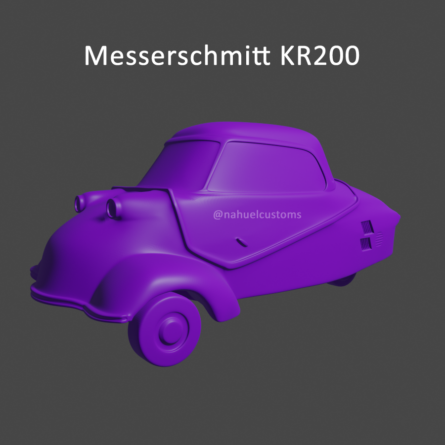 Messerschmitt_KR200.png Download STL file Messerschmitt KR200 - Microcar • 3D print object, ditomaso147