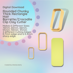 C4utterlycutterly-Instagram-Post-Square.png Datei 3D Chunky Thick Rectangle 2 Hair Barrette/Crocodile Clip Clay Cutter - STL Digital Download- 6 Größen - 2 Cutter Versionen, Zubehör, 3d Druck・Modell für 3D-Druck zum herunterladen