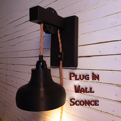 Plug-In-Wall-Sconce-thumbnail.png Free 3D file Plug In Wall Sconce - #FunctionalArt #LAMPSXCULTS・3D printer model to download