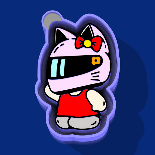 🐾 Speedy Kitty – Freshie, Keychain, Resin & Candle Mold - 3D model önizlemesi