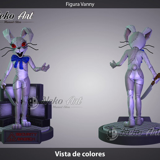 vista color.png Figure Vanny FNAF Security Breach 3D print model