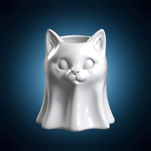 Cat Ghost Planter Home Decor