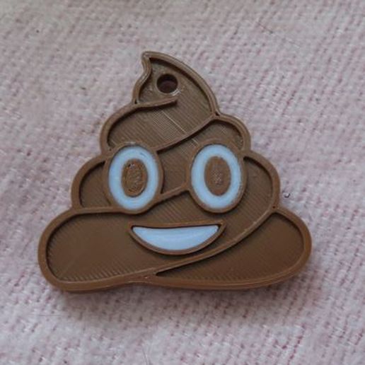 WHATSAPP POOP, double face, SHIT HAPPENS, MERDE, CACA, KEY CHAIN, "SHIT HAPPENS" 3D model