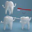 010.png Tooth Character with toothbrush (tooth with toothbrush)