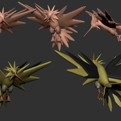 zapdos-pronto-1.jpg Download OBJ file Zapdos(with cuts and as a whole) • 3D print design, erickantunesxd123