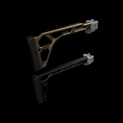 render.229.jpg STL file AIRSOFT Folding Skeleton Stock・Model to download and 3D print, Infrastructure_Airsoft_Parts