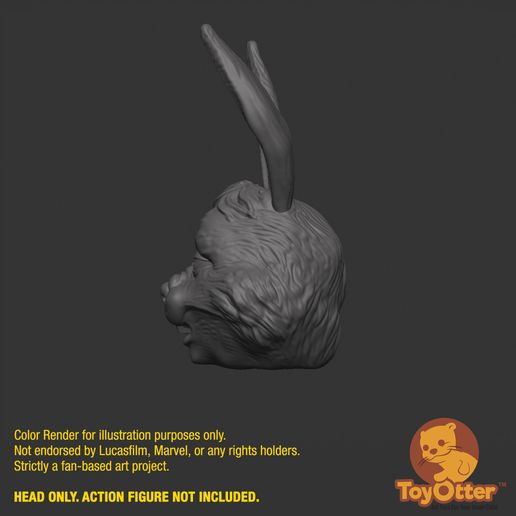 Jaxxon_SWB_Head_5.jpg 3D file Jaxxon Rabbit Head for Star Wars action figure・Model to download and 3D print, ToyOtter