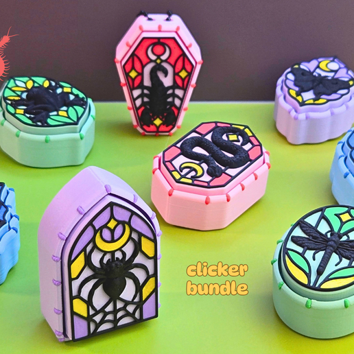 CREEPY CRITTERS - STAINED GLASS FIDGET CLICKER BUNDLE