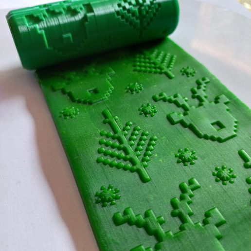 PASTRY - PLAYDOUGH - COOKIE DOUGH - CHRISTMAS ROLLER - REINDEERS AND TREES 3D model