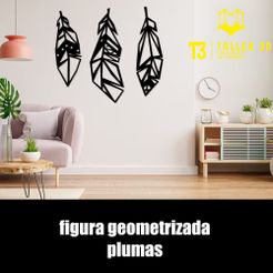 plumas.jpg Archivo STL plumas geometricas cuadros decoracion・Objeto para impresora 3D para descargar