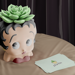 betty_boop_r2.png STL file Betty Boop Plant Pot・3D printable model to download