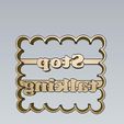 WhatsApp-Image-2021-08-17-at-10.39.23-PM-(1).jpeg Download STL file AMAZING Stop talking Rude Word COOKIE CUTTER STAMP CAKE DECORATING • Design to 3D print, Micce
