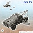 1-PREM.jpg Apocalyptic pickup with side saw and lifting crane (21) - Future Sci-Fi SF Post apocalyptic Tabletop Scifi