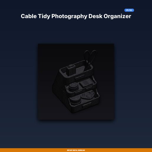 Cable Tidy Photography Desk Organizer - 3D Printable STL File