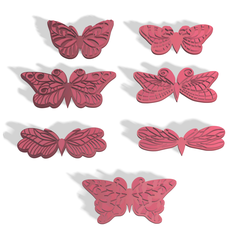 foto.png Fichier STL COUPE-PÂTE POLYMÈRE PAPILLONS DÉCORATIFS X7 MOTIFS・Design pour imprimante 3D à télécharger
