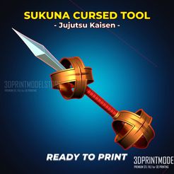 Jujutsu_Kaisen_Sukuna_Cursed_Tool_3d_print_model_stl_file_01.jpg 3D-Datei Sukuna Cursed Technique Tool - Jujutsu Kaisen Cosplay Weapon・Design für 3D-Drucker zum herunterladen