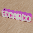 EDOARDO_front.png STL Files, Personalized Piggy Bank "EDOARDO" - Multi-Color 3D Print with Lock & Key, Gift for Newborn, Baptism, Birthday