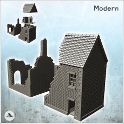 1-PREM-B28.jpg Archivo STL Conjunto de dos edificios de ladrillo con pisos (28) - Segunda Guerra Mundial Segunda Guerra Mundial campaña occidental EE.UU. Reino Unido Alemania・Modelo de impresora 3D para descargar