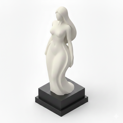 Elegant Woman Silhouette Sculpture - Women's Day Art Statue (8M)