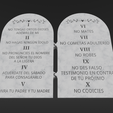 Shapr-Image-2024-02-04-095757.png Spanish text, 10 Mandamientos,The Ten Commandments list, God Words written on  tablets, flexi joint, print in place, 2 models hollow text, relief text