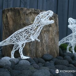 rex_6.jpg STL file Digital Extinction- Wireframe Rex - Pose 1・3D printable model to download
