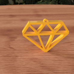 diamond.png Fichier STL "Porte-clés en diamant éblouissant : La clé d'un style radieux"・Modèle imprimable en 3D à télécharger