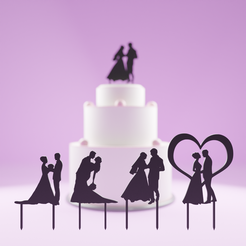 marriage_cake.png Fichier STL Décorations pour gâteaux de mariage・Objet imprimable en 3D à télécharger