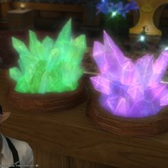 beffc42d-6f4f-4f6d-ab29-969ed250c0c9.jpg FFXIV Crystal Boule Cluster: A purple crystal housing item from the game Final Fantasy XIV