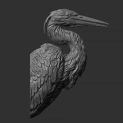 15.jpg Archivo STL Busto de garza real・Diseño de impresión en 3D para descargar