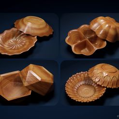 Bowls-Pack-3-©.jpg 3D file Bowls Pack 3 - CNC Files for Wood・3D printing idea to download