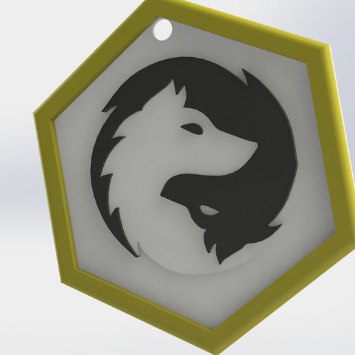 Wolf keychain 3D model