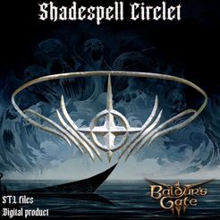 pre.jpg Archivo 3D Fantasy Shadespell Circlet Baldurs Gate 3・Diseño para descargar y imprimir en 3D