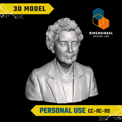Agatha-Christie-Personal.png 3D Model of Agatha Christie - High-Quality STL File for 3D Printing (PERSONAL USE)
