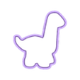 dinosaur brontosaur modern 3.75in.stl 4 sizes - Mod Brontosaur Allosaur Dinosaur Cookie Cutter - SHARP cutting edges - So Versatile!