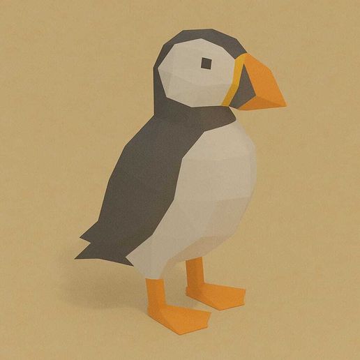 Low Poly Puffin – 3D Printable STL Model 3D model