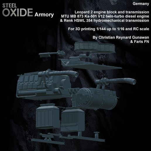bc8bfec1-c94e-4fb6-8339-b663d0f95c7f.jpg Leopard 2 engine block and transmission MTU MB 873 Ka-501 V12 twin-turbo diesel engine & Renk HSWL 354 hydromechanical transmission