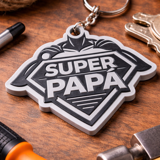 Super Dad - Father's Day Keychain STL | Heroic Design for 3D Printing